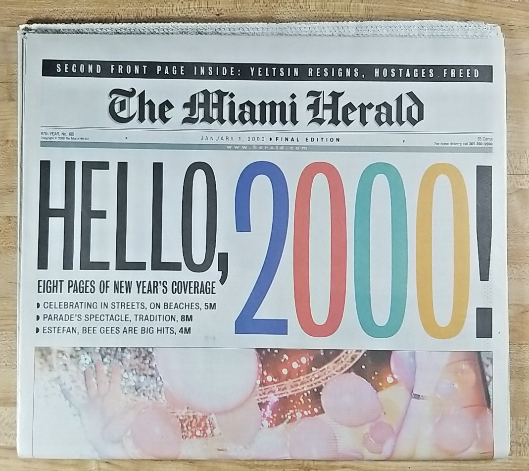 The Miami Herald Millennium Edition January 1, 2000 Y2K Newspaper Vintage