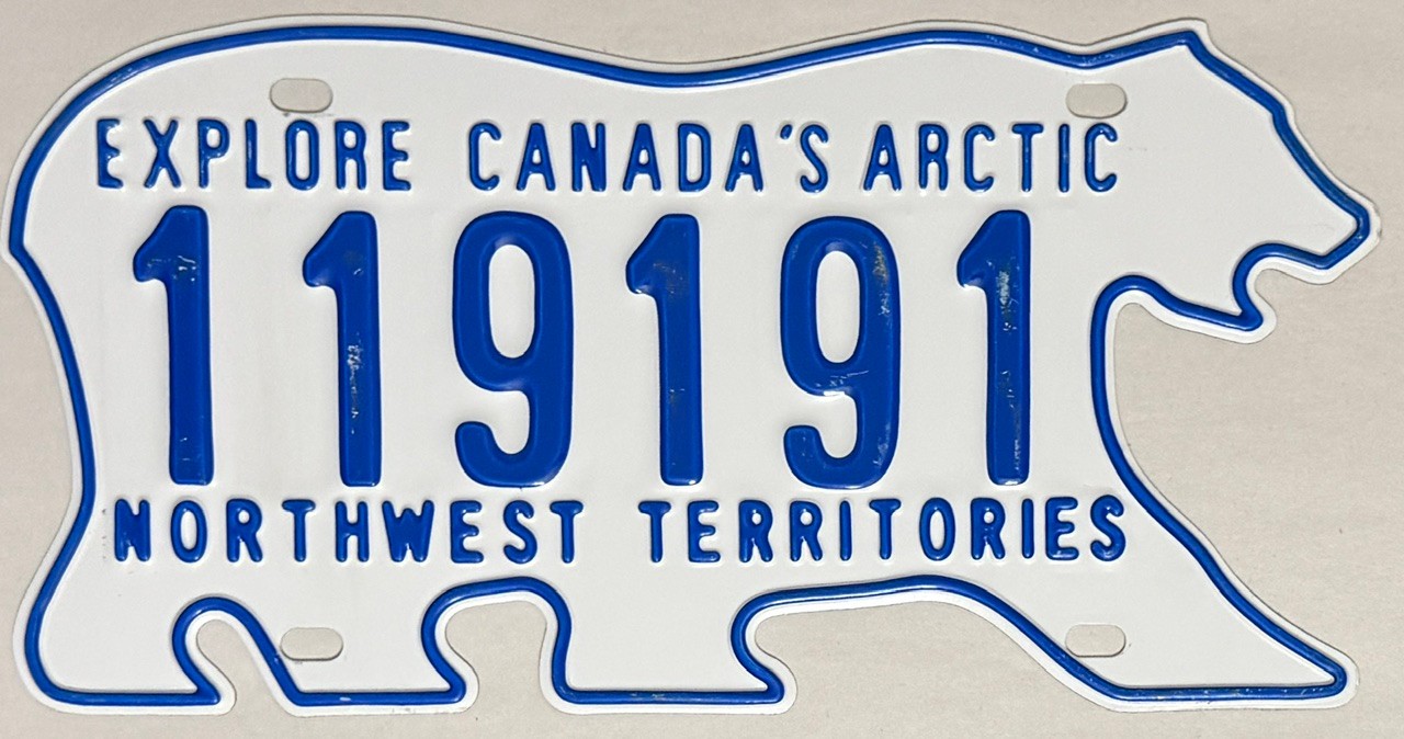NORTHWEST TERRITORIES Polar Bear Canada License Plate NWT  - Steel #119191