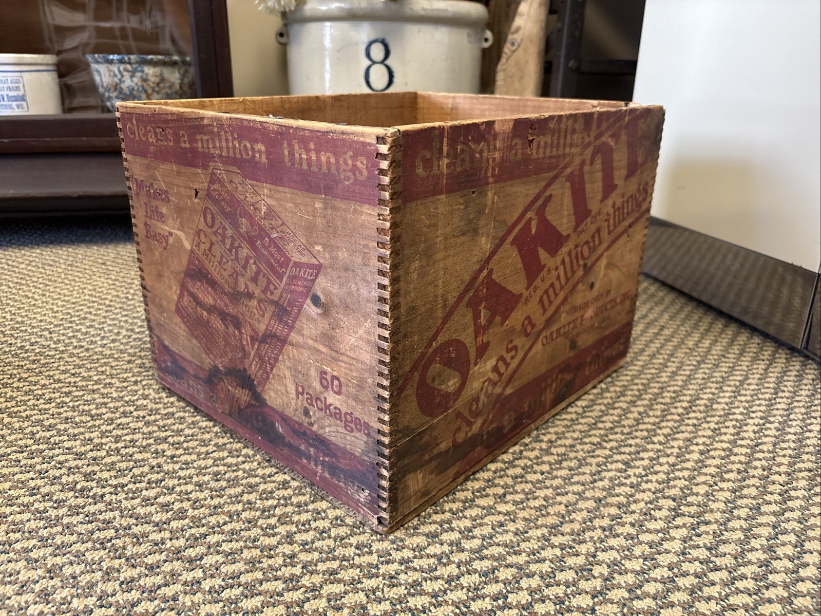 Antique Wooden Crate Oakite Cleaner Soap Box New York Cleans A Million Things
