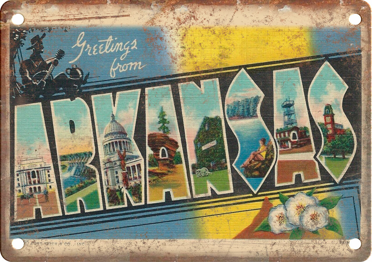 Arkansas Greetings From Postcard 12\