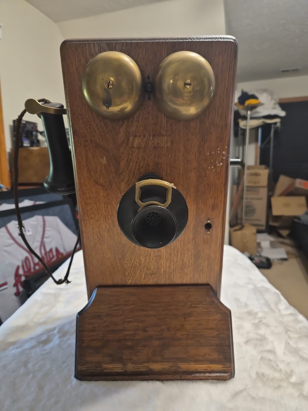 Antique Western Electric 317 Oak  Telephone Hand Crank Magneto Display C 1915