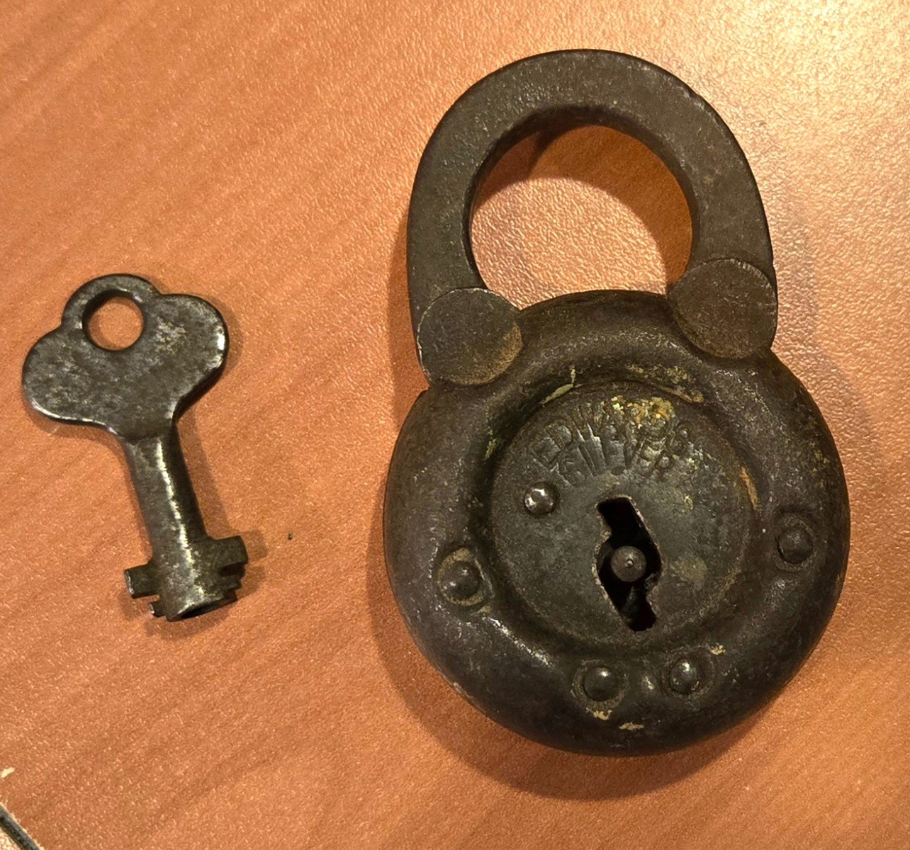 Edwards 6 Lever Padlock & Key - Vintage Antique USA  - 