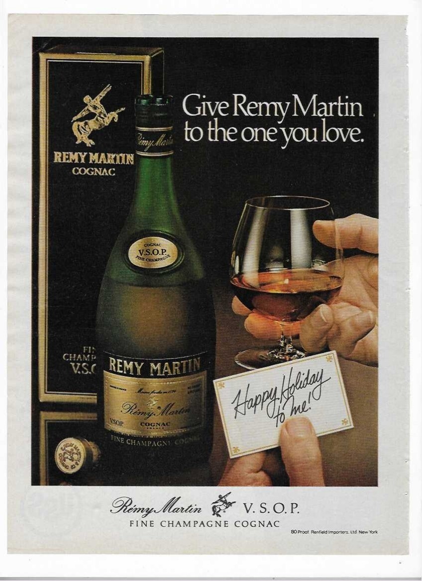 Remy Martin Champagne Cognac Happy Holiday 1978 Vintage Print Advertisement
