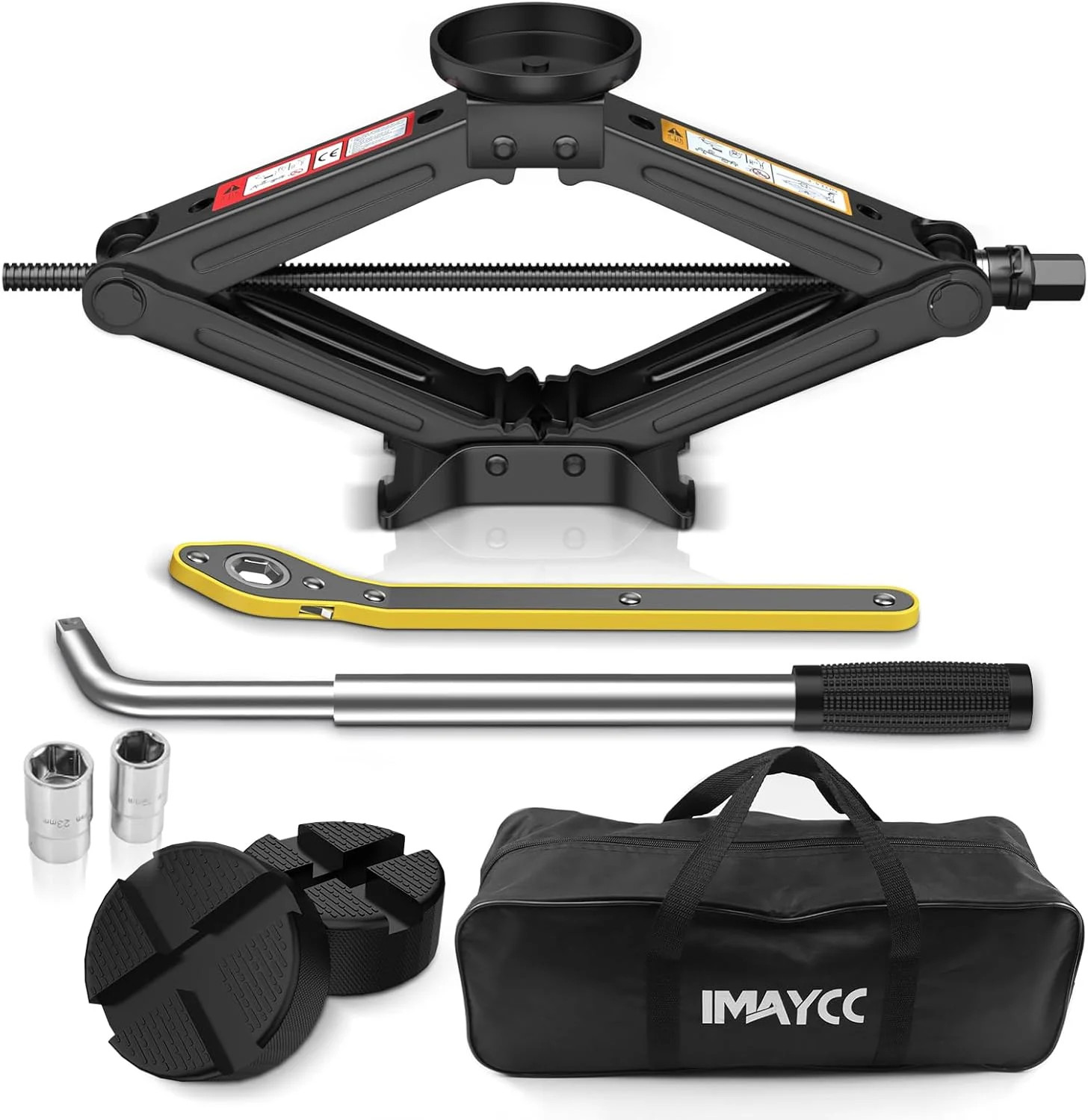 IMAYCC Car Jack Kit 2.5 Ton, Universal Scissor Car Jack, Portable Tire Changing
