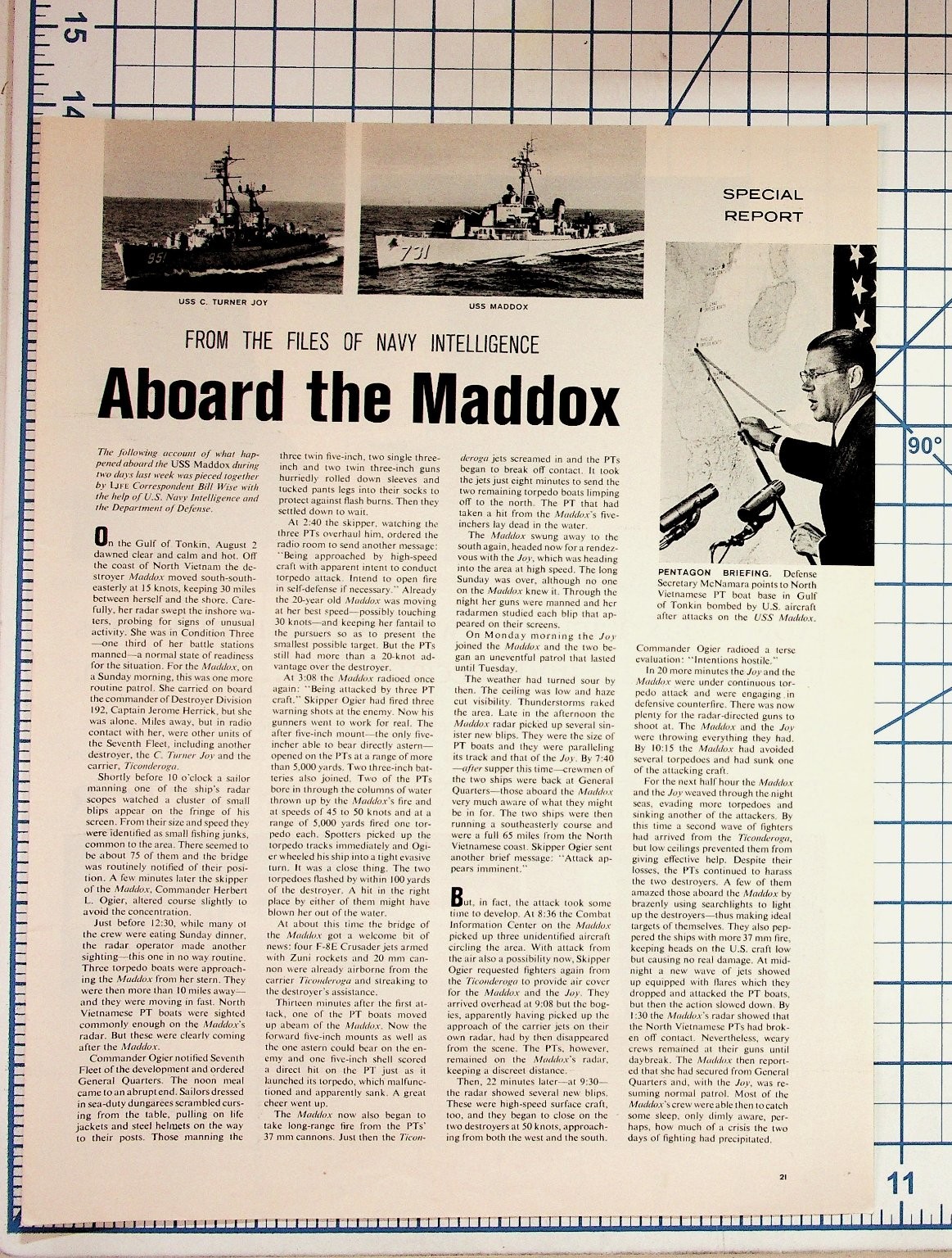 1960s Gulf of Tonkin Incident Special Report USS Maddox & Turner Joy Article