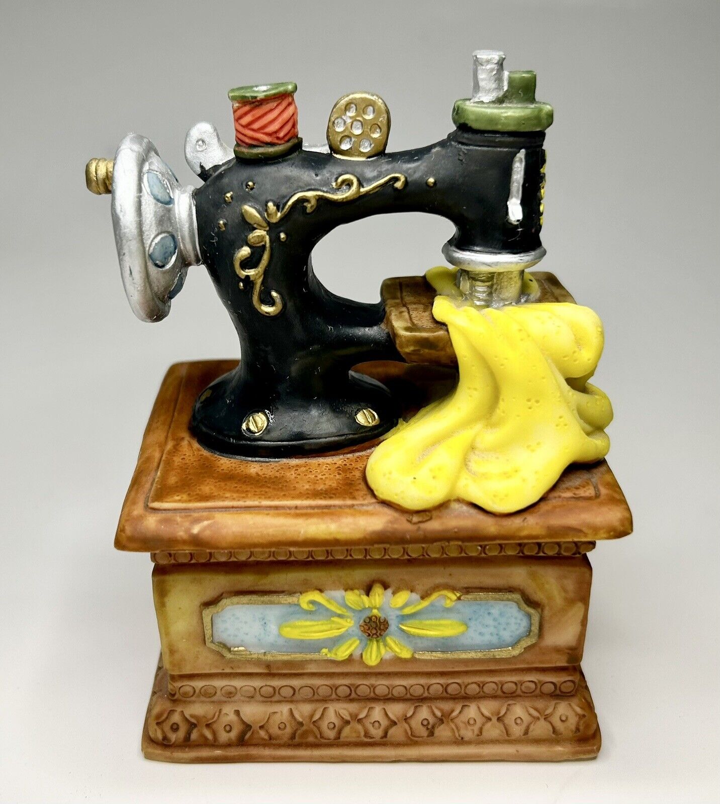 Sewing Machine Ceramic Trinket Box