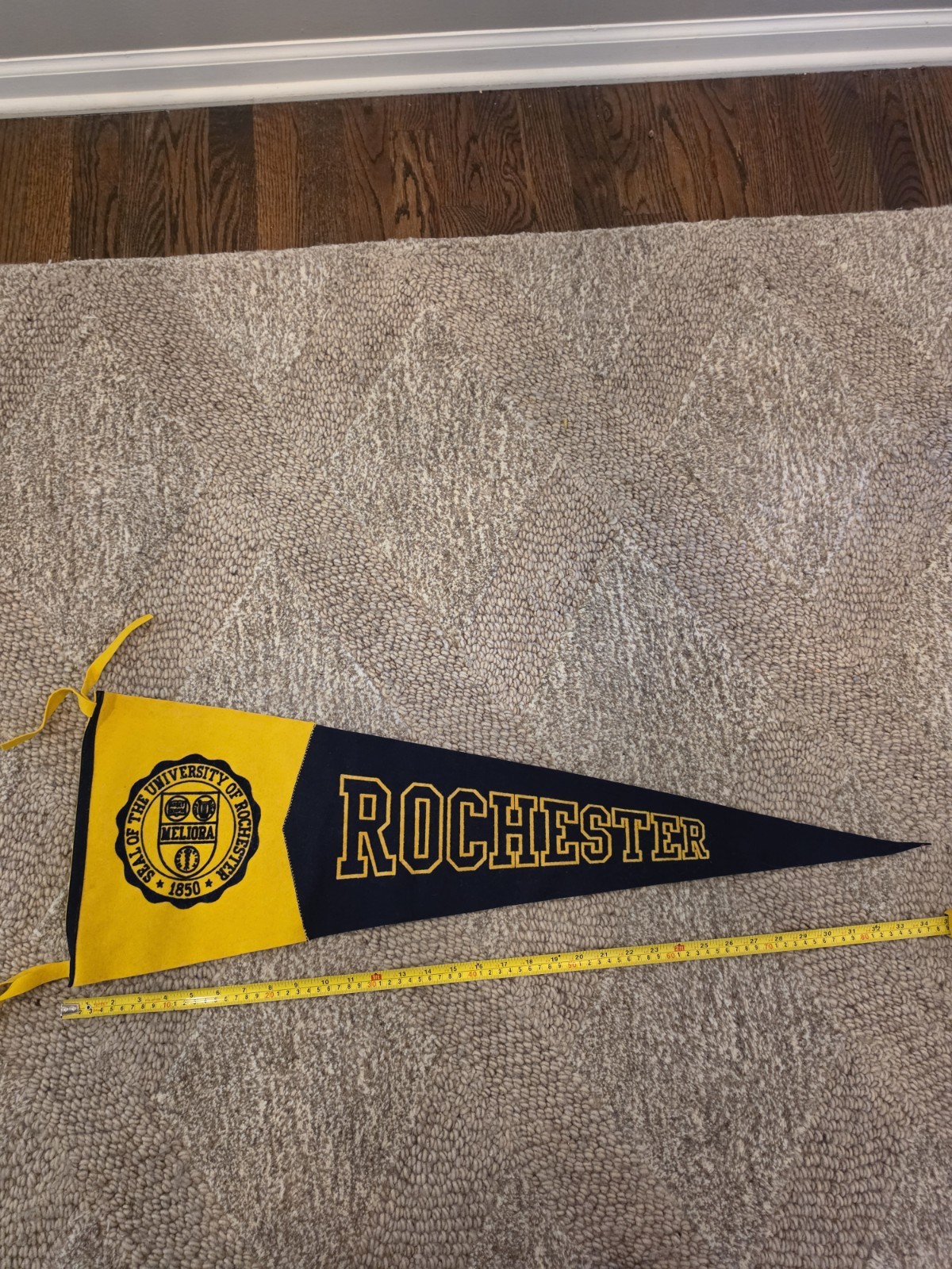 Antique Circa 1940s University of Rochester Meloria 34 Inch Felt Vintage Pennant Antique Circa 1940s University of Rochester Meloria 34 Inch Felt Vintage Pennant