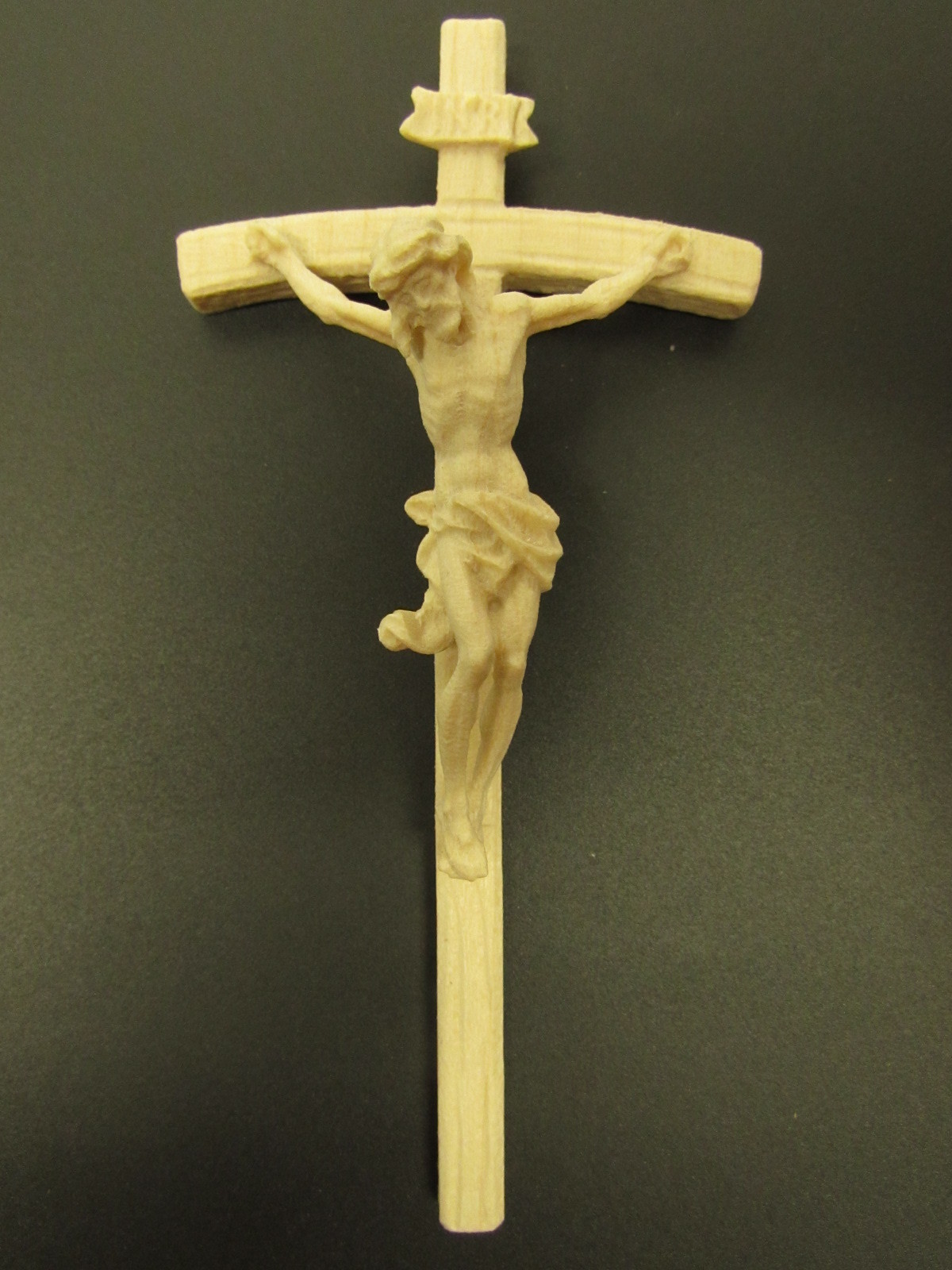 Small Wood Carved Crucifix - Beautiful Alpine Woodcarving of Christ on Cross Small Wood Carved Crucifix - Beautiful Alpine Woodcarving of Christ on Cross