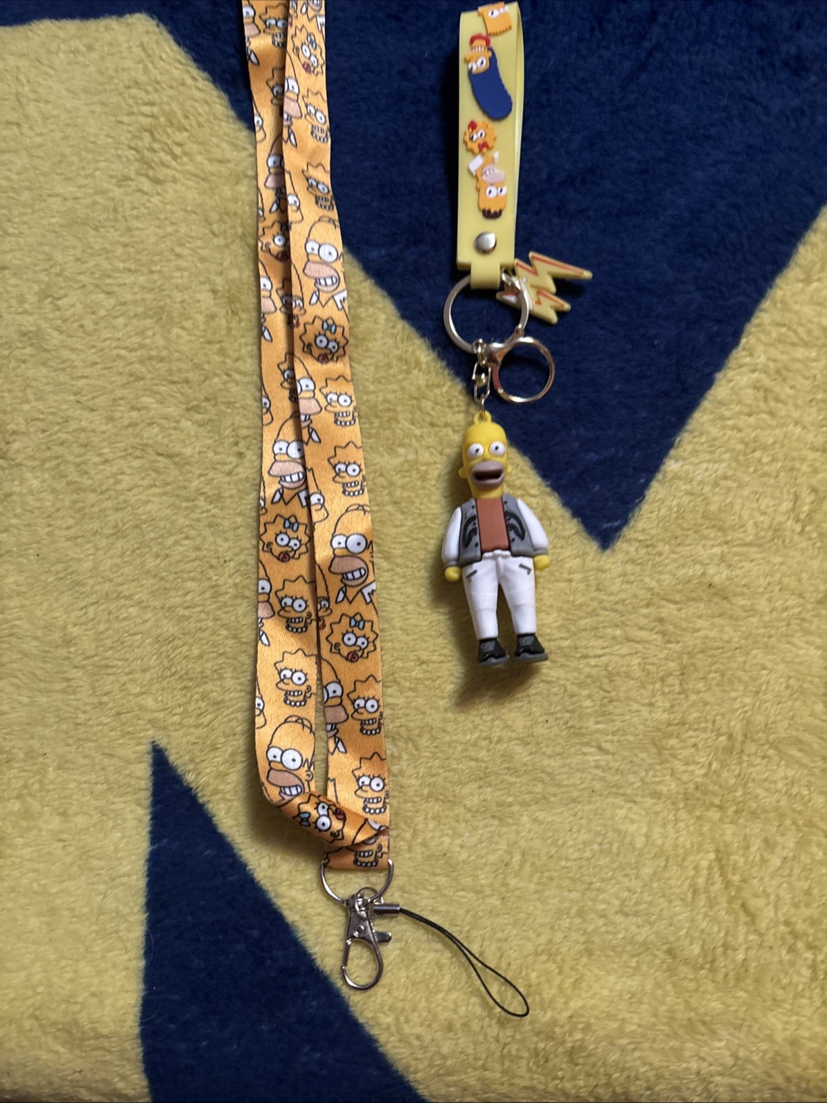 keychain and lanyard set, featuring a 3D figure of Homer Simpson keychain and lanyard set, featuring a 3D figure of Homer Simpson