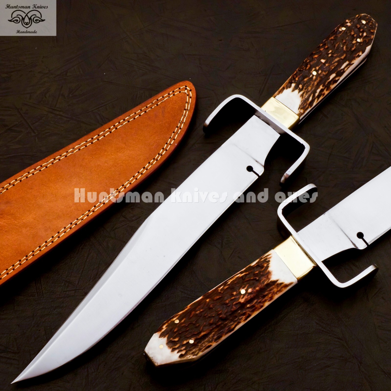 Custom Made Forged Hell Belle's BOWIE Replica Sharp Swedge  Stag Horn Handle 5mm