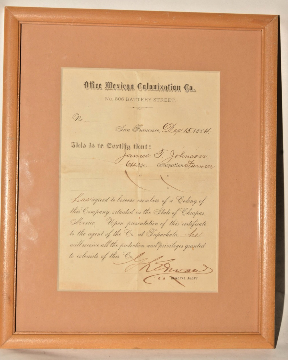 ORIGINAL VINTAGE DOCUMENT CHURCH OF JESUS CHRIST LATTER DAY SAINTS MORMON 1884