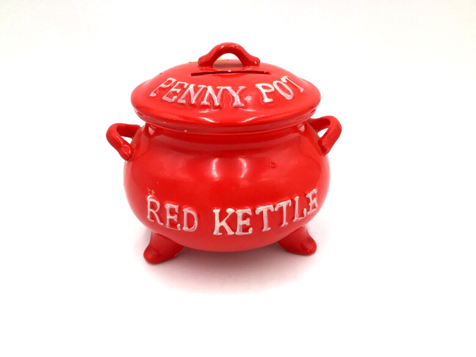 Penny Pot Red Kettle Bank Lego Ceramic Japan The Gallery Ocean Shores