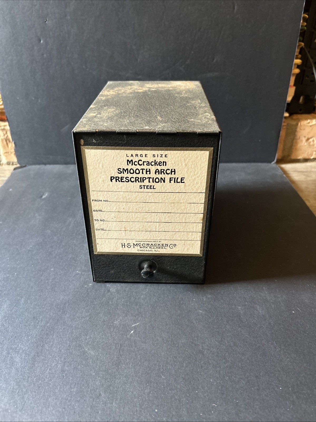 vintage H.S. McCracken Box & Label Co. Large Size Smooth Arch Prescription File