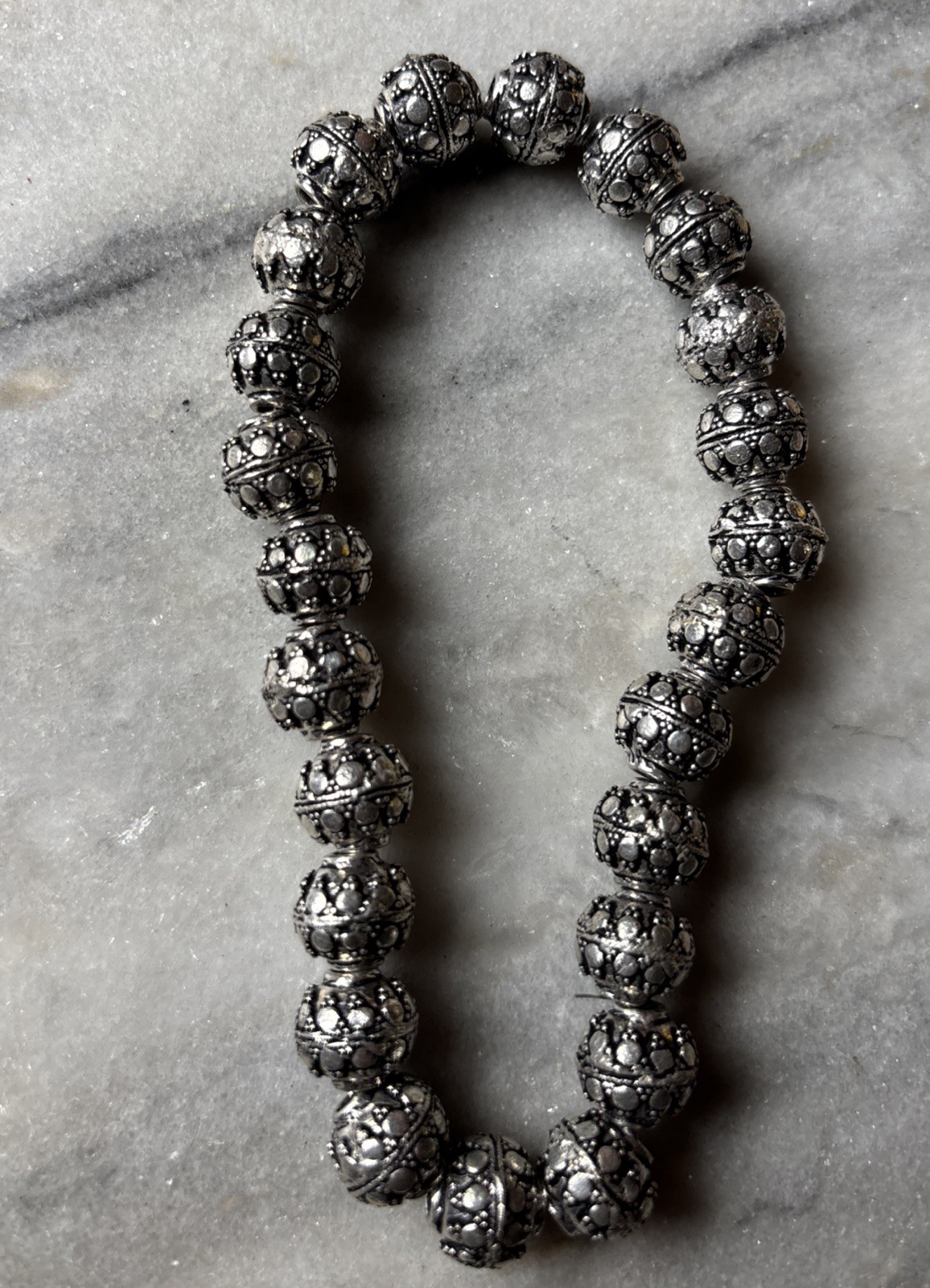 4 pcs Tibetan Silver Handmade Beads In Nepal Silver Plated 11mm CC732