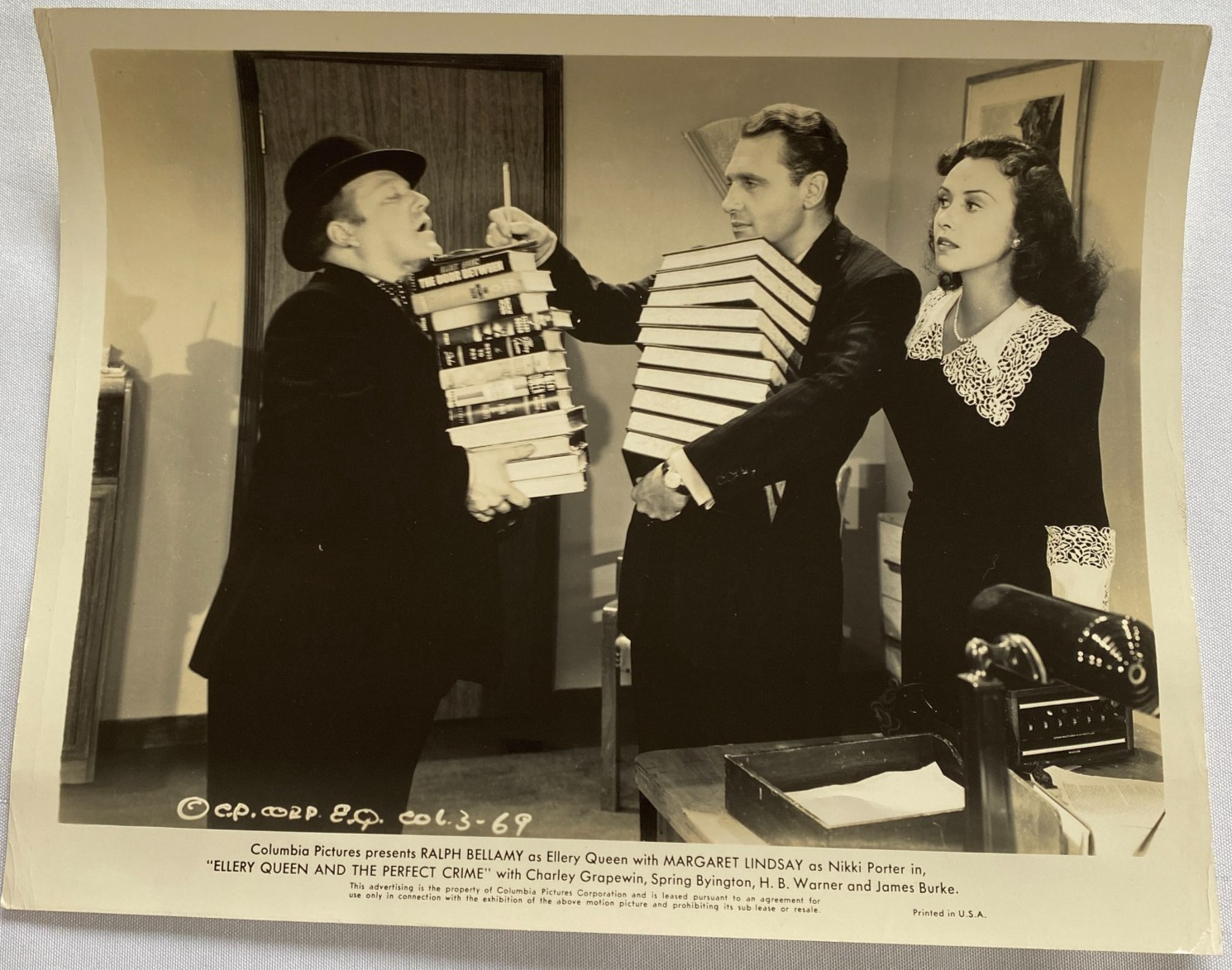 Vtg 1941 Ellery Queen And The Perfect Crime Ralph Bellamy Press Photo 8x10 Vtg 1941 Ellery Queen And The Perfect Crime Ralph Bellamy Press Photo 8x10