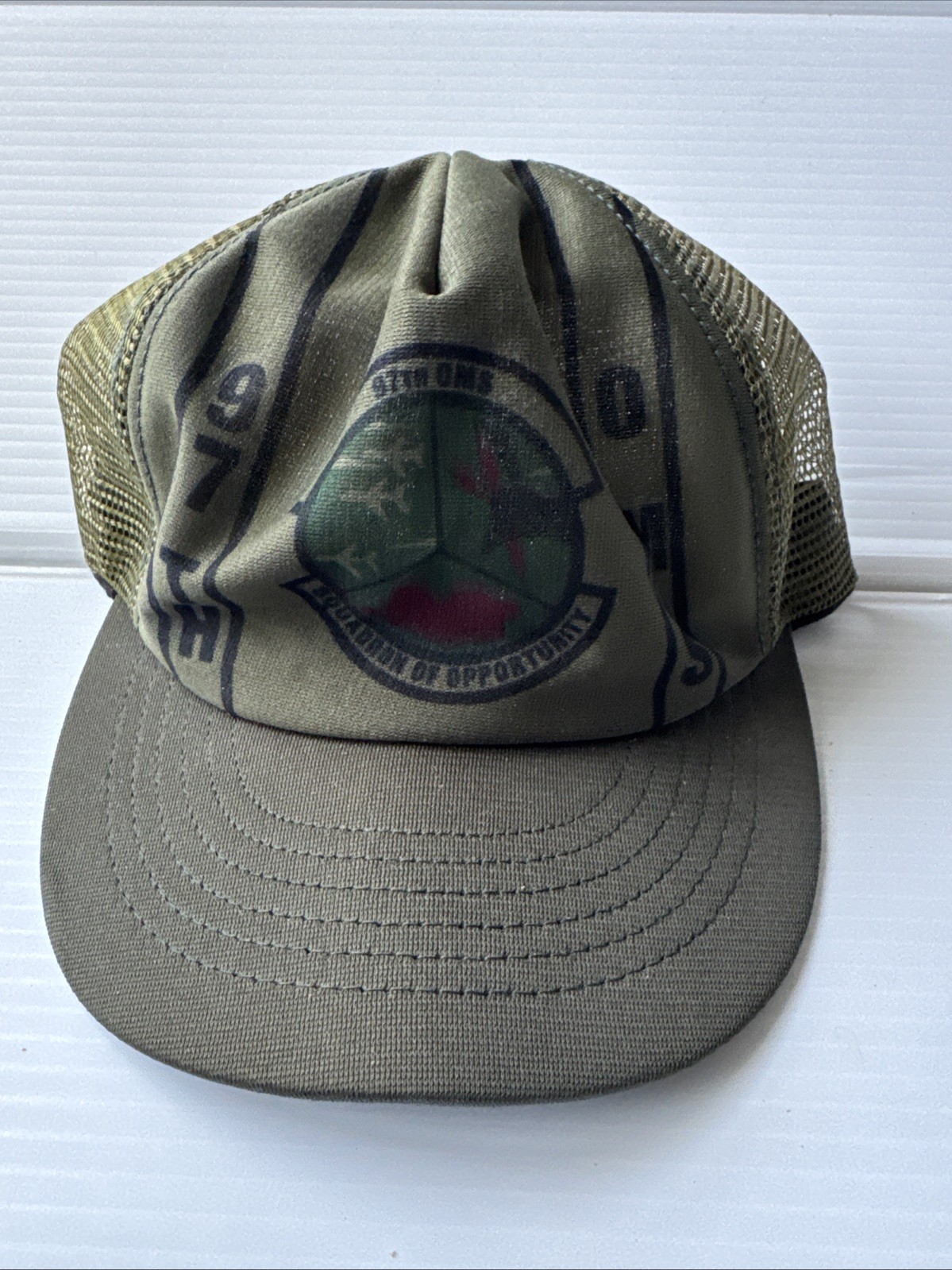 Vintage U.S. AIR FORCE USAF Squadron Hat 97TH OMS Bomber Branch COMMAND BALLCAP