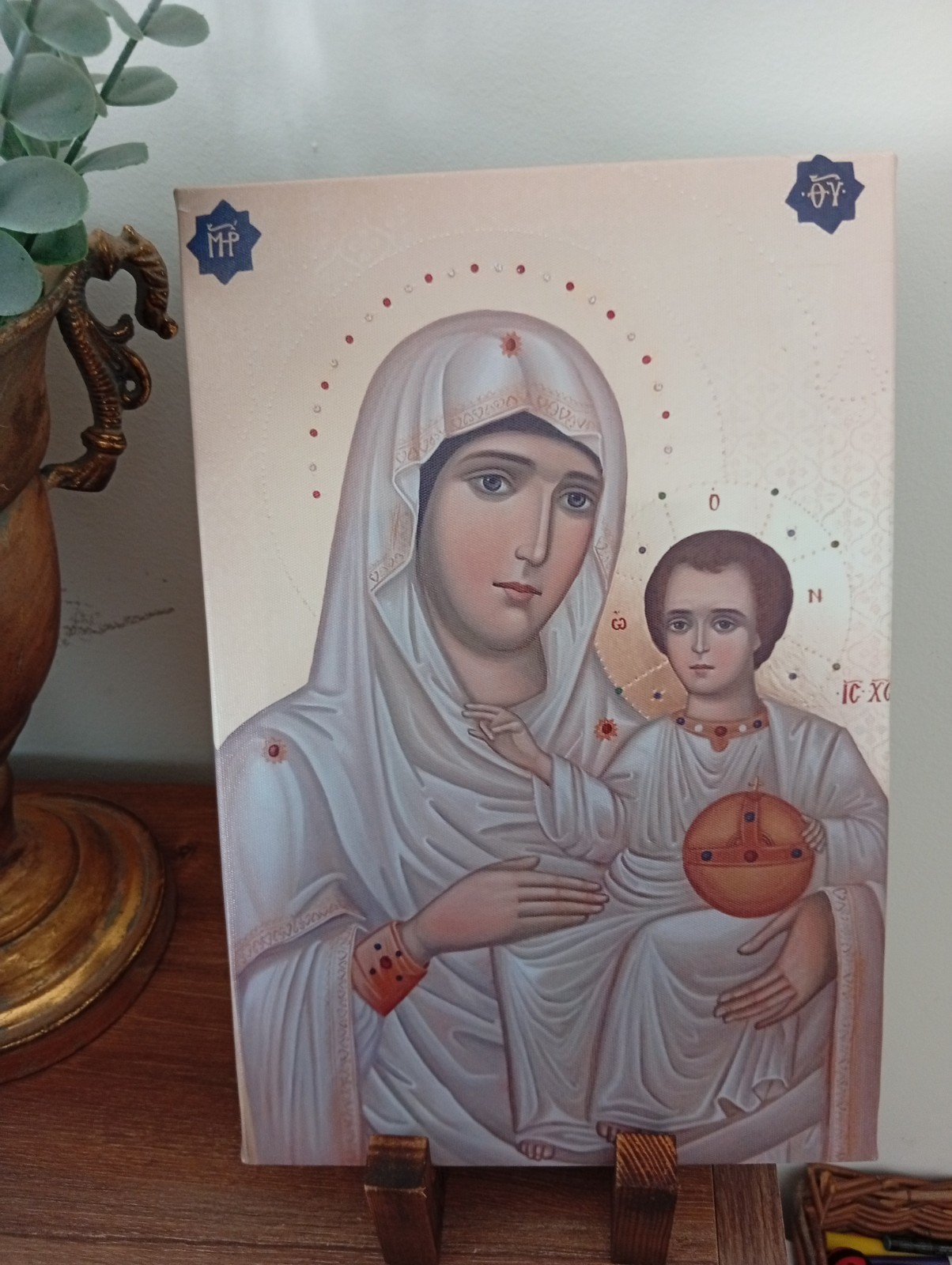 Exact reproduction of Virgin Mary of Jerusalem on canvas Exact reproduction of Virgin Mary of Jerusalem on canvas