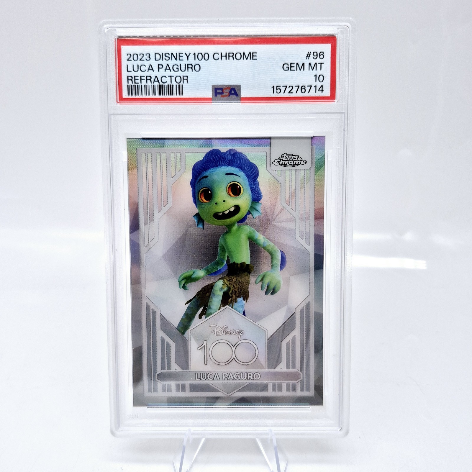 2023 Topps Chrome Disney 100 Luca Paguro #96 PSA 10 Refractor 1st Edition