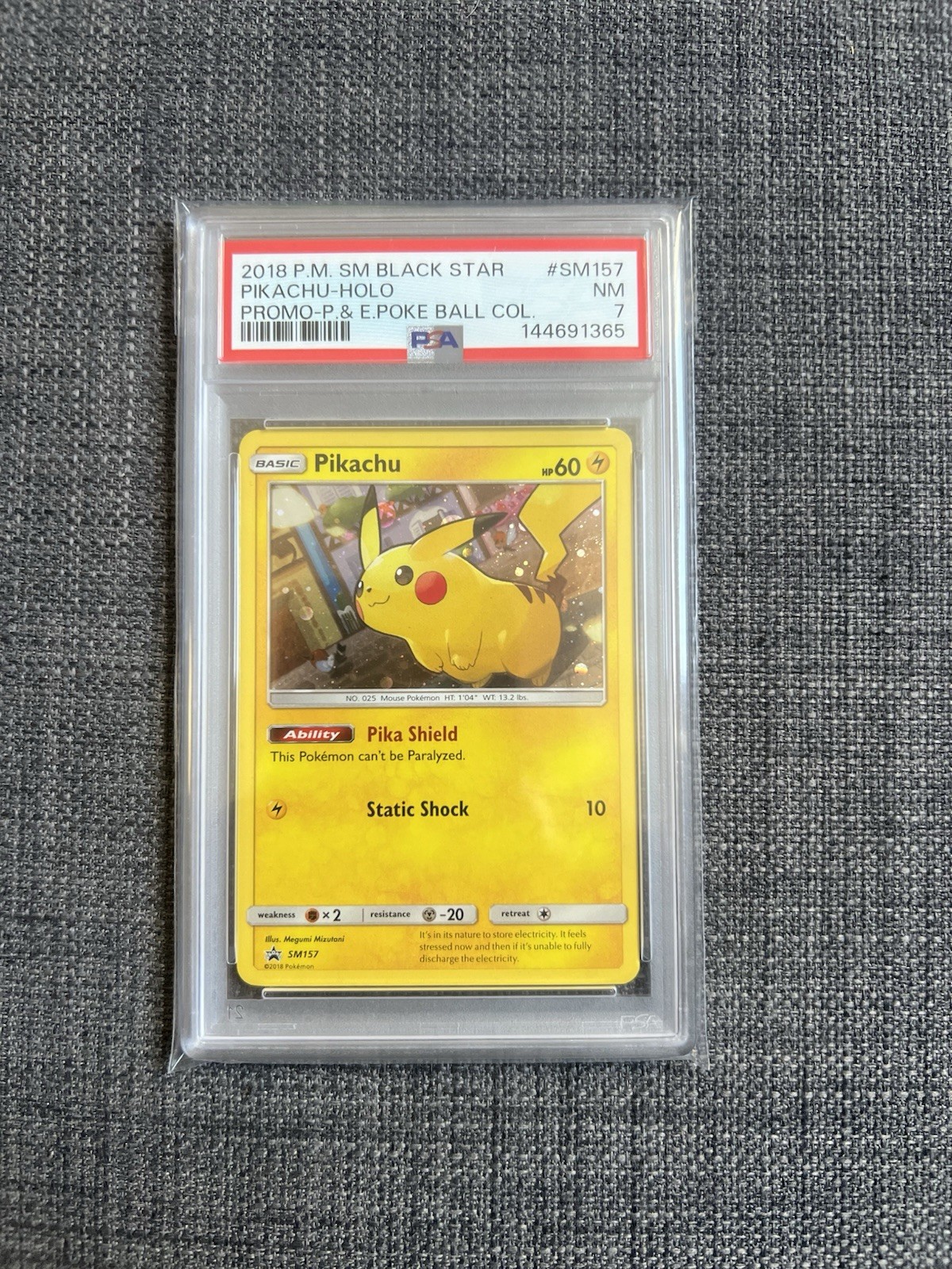 2018 Pokemon TCG SM Black Star Promo #SM157 Pikachu PSA 7 Near Mint NM Low Pop