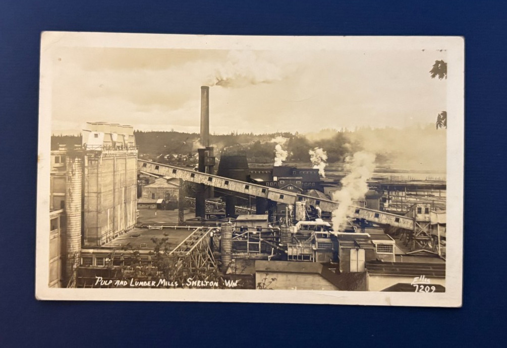 RPPC Postcard Simpson Lumber and Pulp Mill Shelton Washington 1945 Real Photo