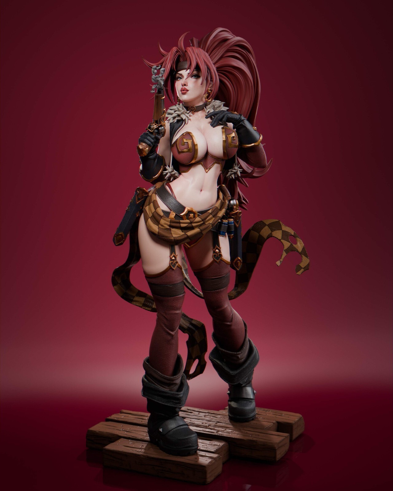 1:8 Red Monika Battle Chasers Fan Art UNPAINTED Resin Garage Kit