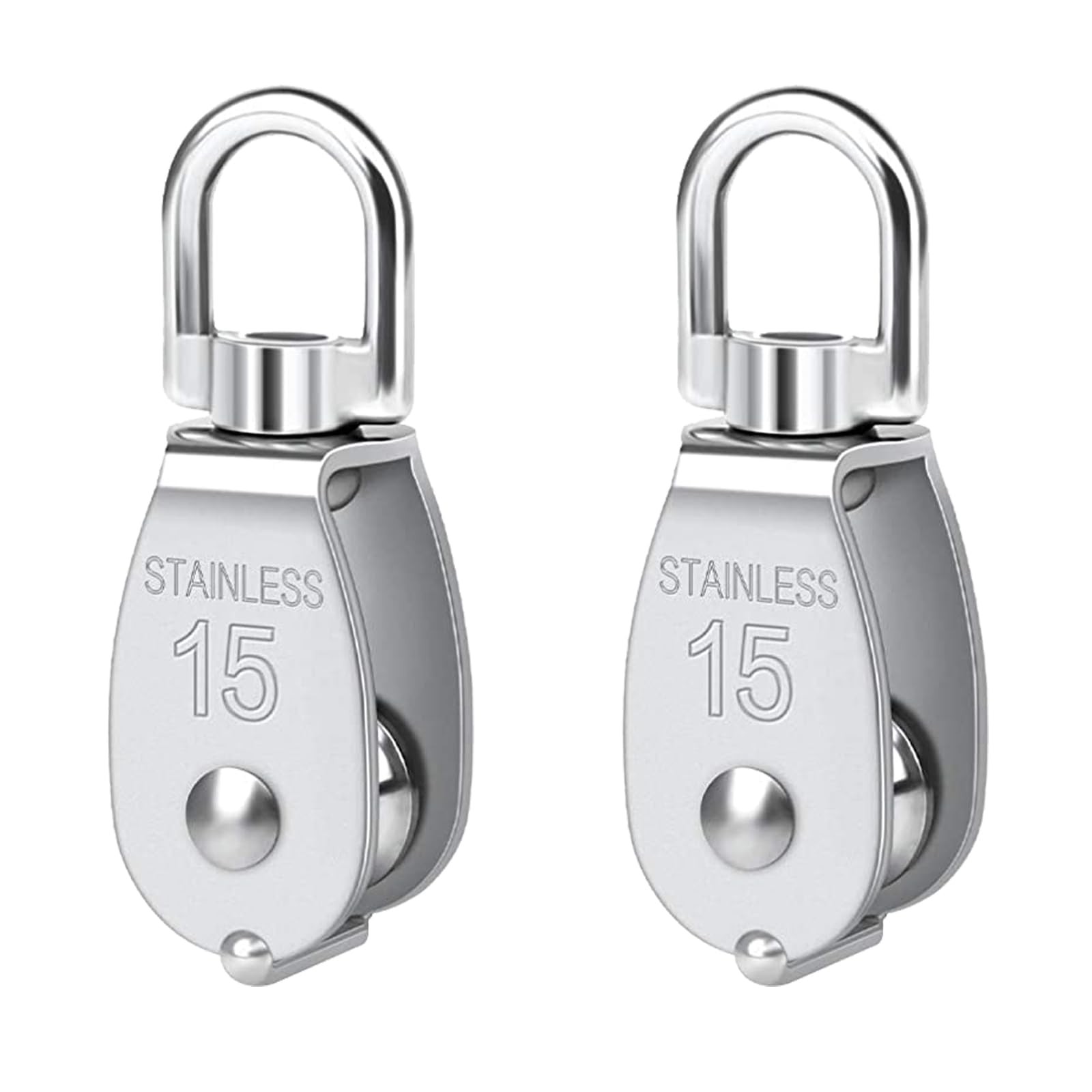 Pulley 304 Stainless Steel Single Pulley Block M15 Small Heavy Duty Swivel Be... Pulley 304 Stainless Steel Single Pulley Block M15 Small Heavy Duty Swivel Be...