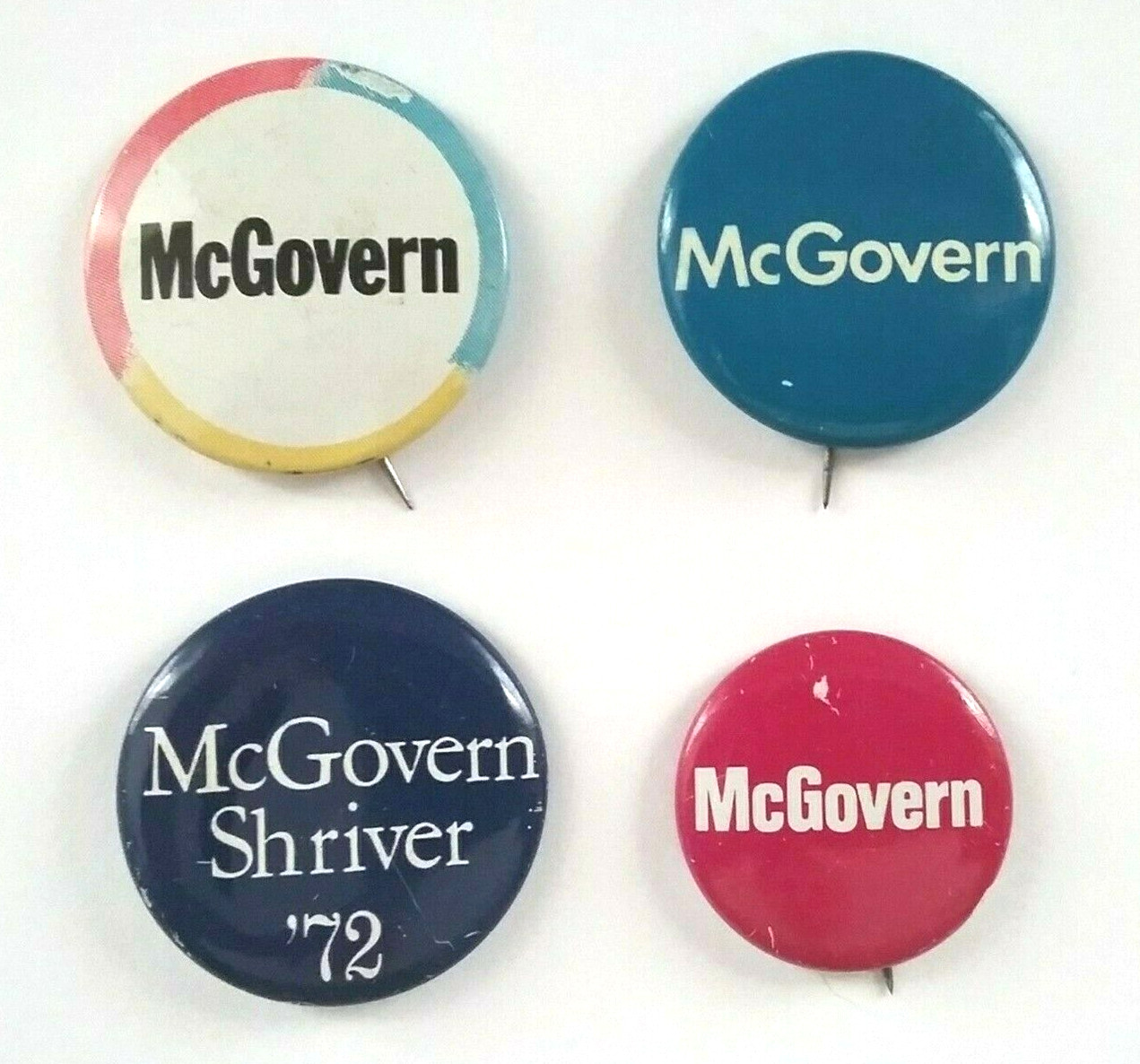 4 Vintage GEORGE MCGOVERN Presidential Campaign Political Pinback Buttons