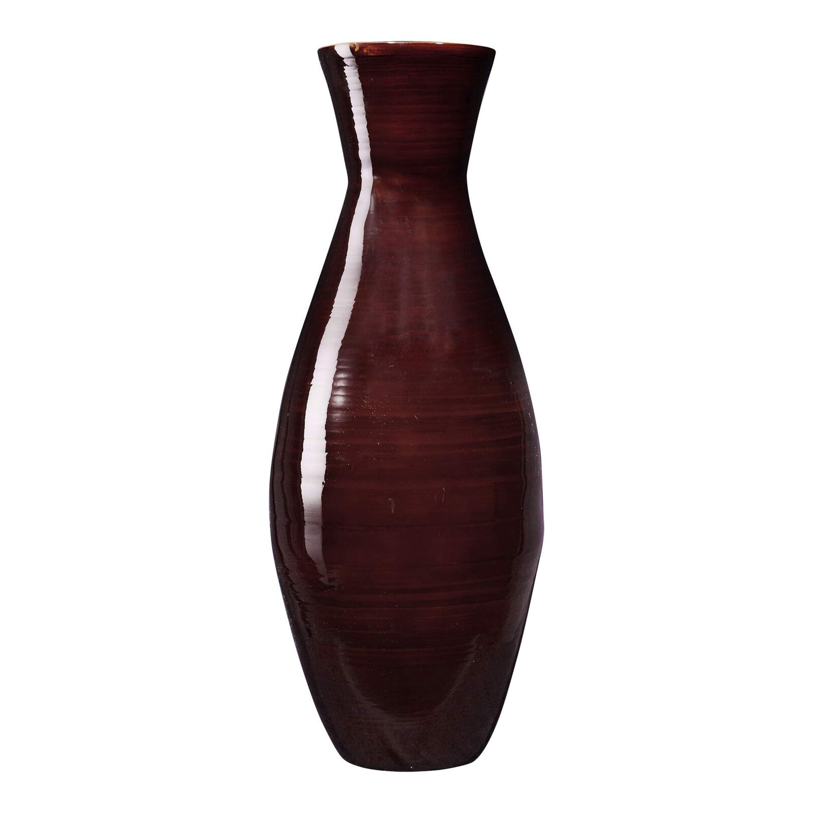 Handcrafted 20 In Tall Brown Bamboo Vase Decorative Classic Floor Vase