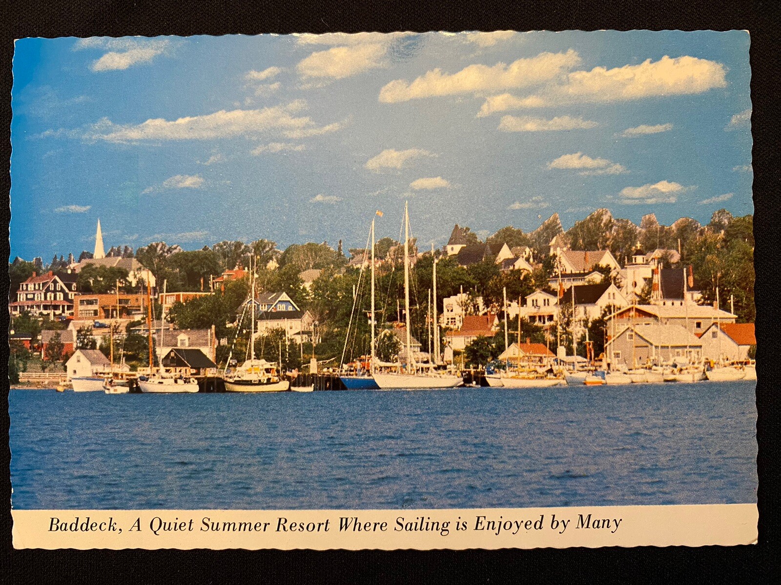 Vintage 1980s Baddeck Cape Breton Nova Scotia Postcard Cabot Trail Sailing