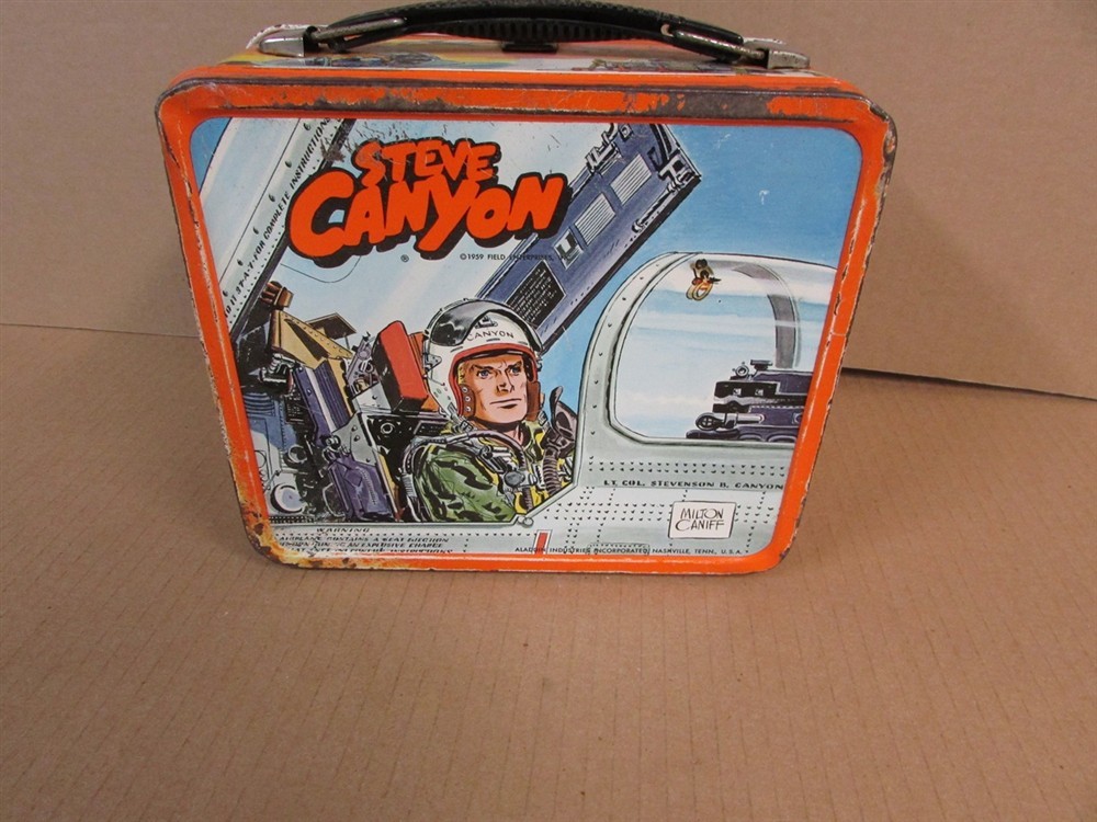 STEVE CANYON TV Milton Canife USAF SAC Metal Lunch Box & Thermos 1959 Original