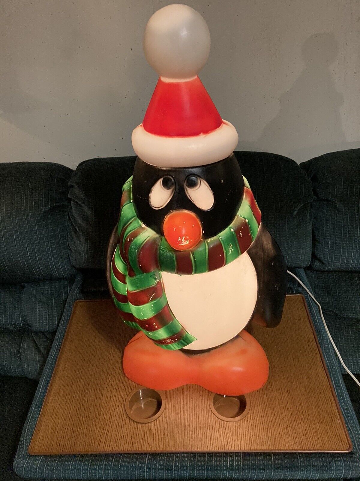 VINTAGE BLOW MOLD CHILLY WILLY THE PENGUIN GENERAL FOAM 28” CHRISTMAS RARE