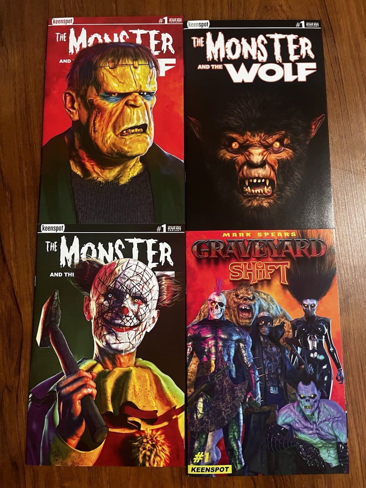 MARK SPEARS MONSTERS:  THE MONSTER AND THE WOLF #1 - 3 SET +  Graveyard Shift #1