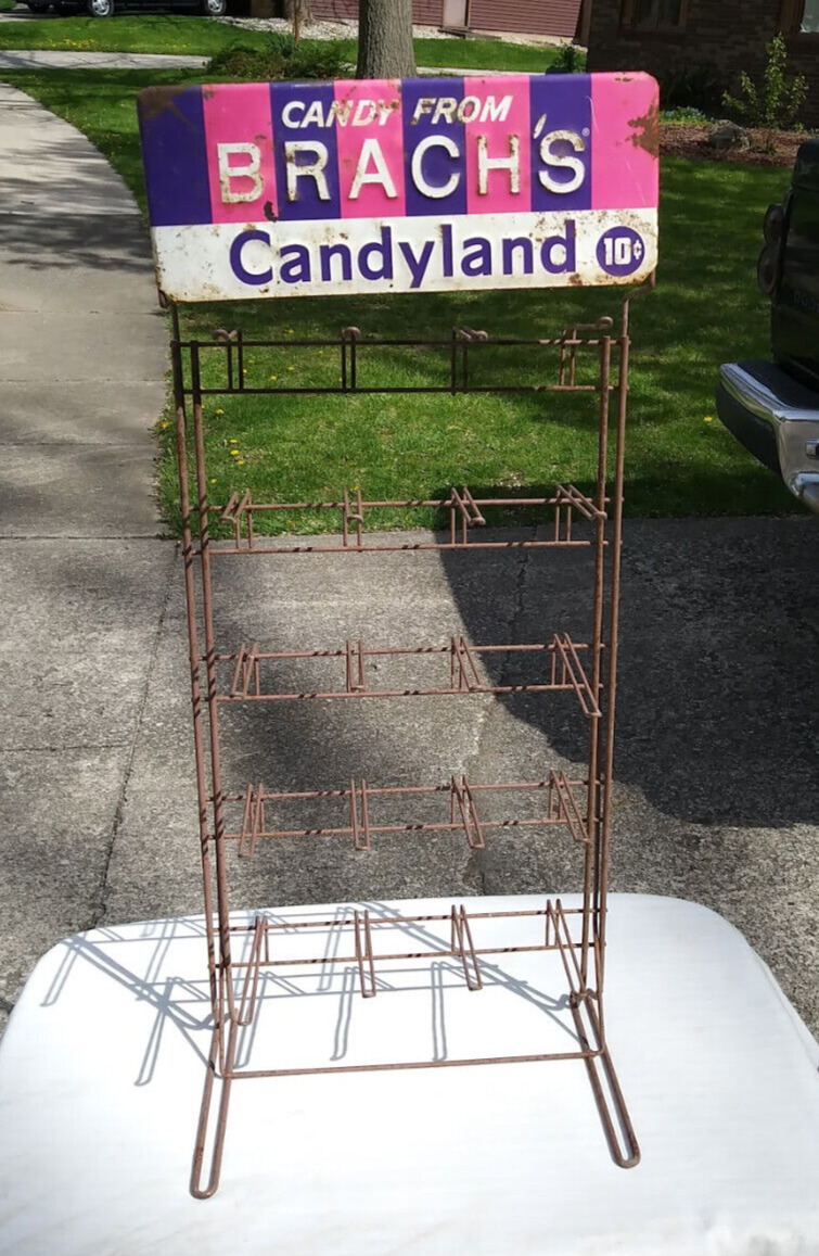 Brach\'s Candy Metal Store Display Candyland Sign Rack Stand 10 Cent Vintage ~3ft