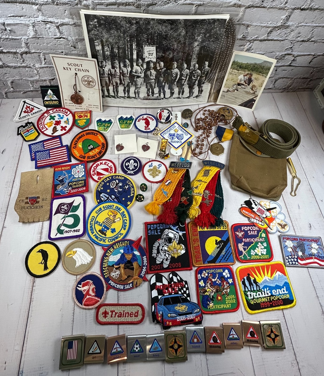 Large Vintage Lot of Boy Scouts Items ~ Patches, Photos, Pins