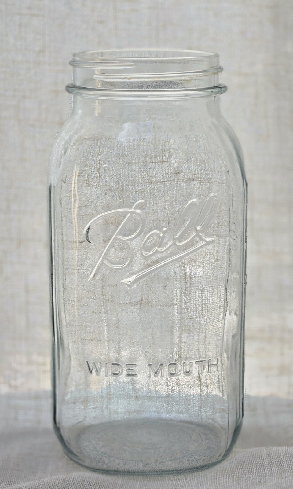 Vintage Ball Wide Mouth Half Gallon Mason Jar 64 oz Clear Glass