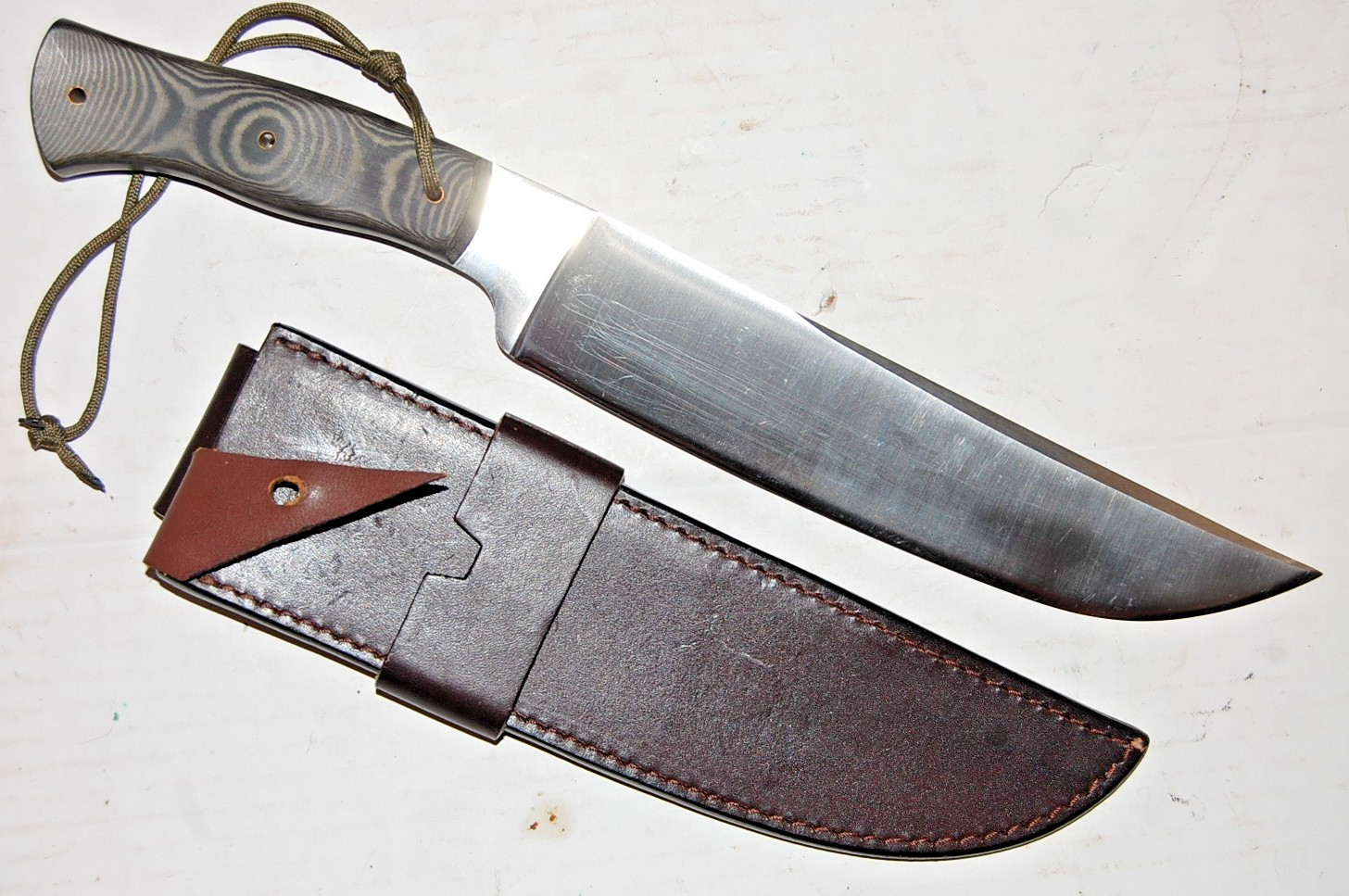 Crowell Barker Model 580 Competition Bowie Knife w/ Leather Sheath