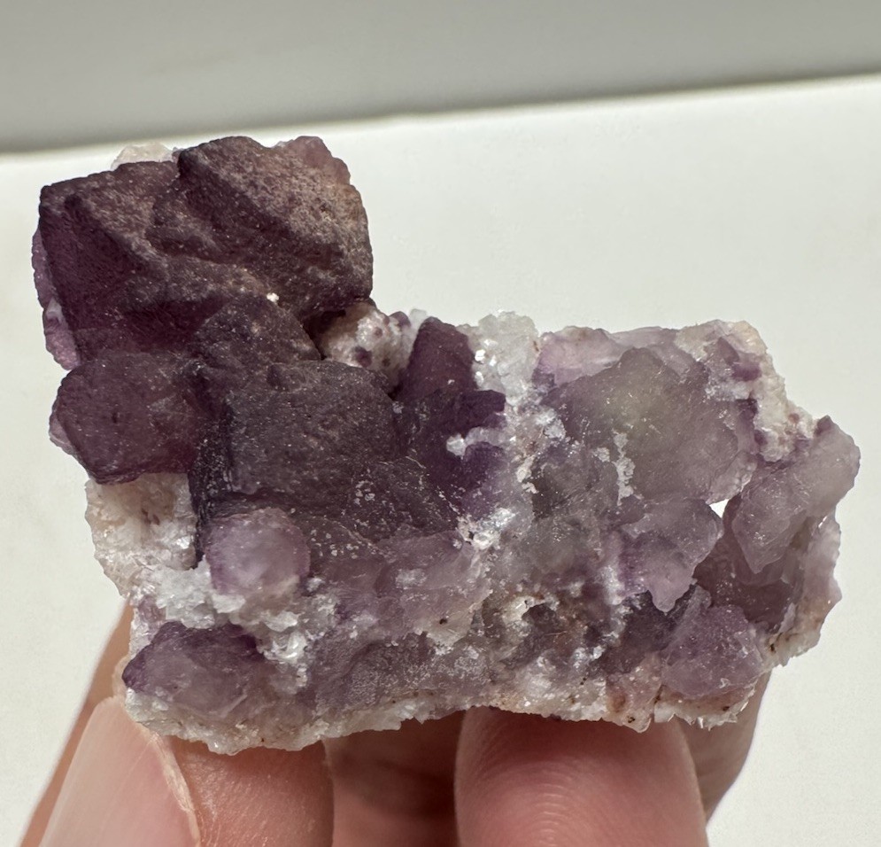 Purple Fluorite On Quartz, Second Chance Mine, Tombstone, Arizona, 3.8cm