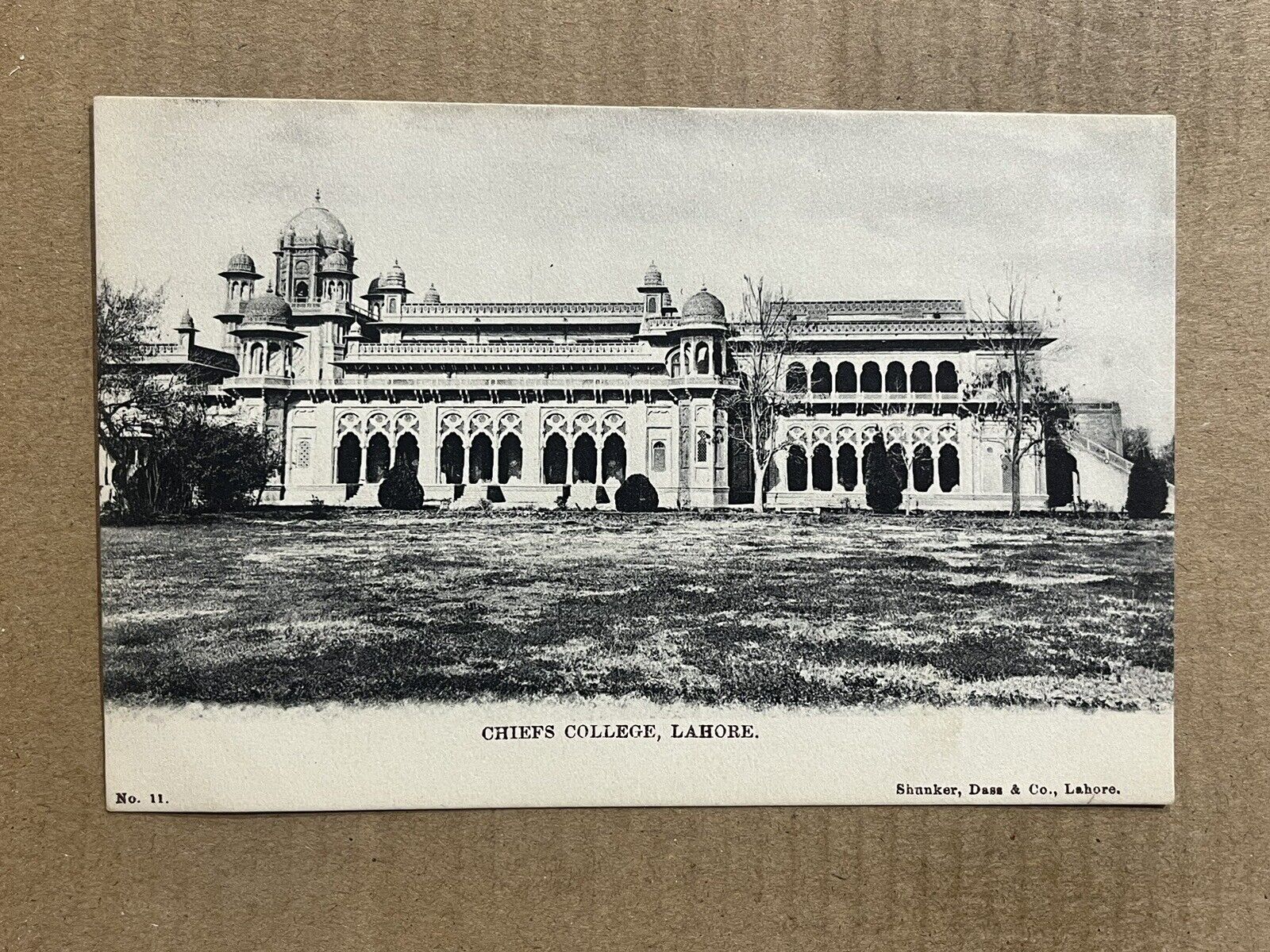 Postcard Lahore Pakistan British India Chiefs College School Vintage PC
