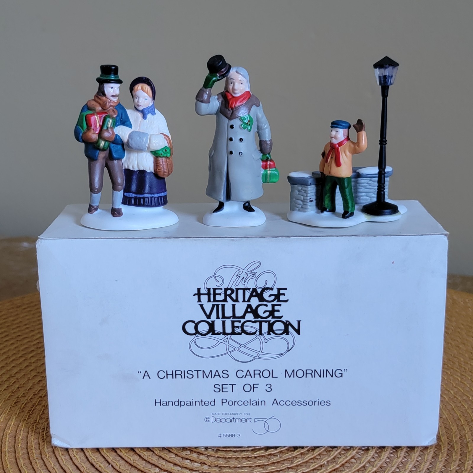 Set of 3 VTG Department 56 Christmas Carol Morning Heritage Village Collection