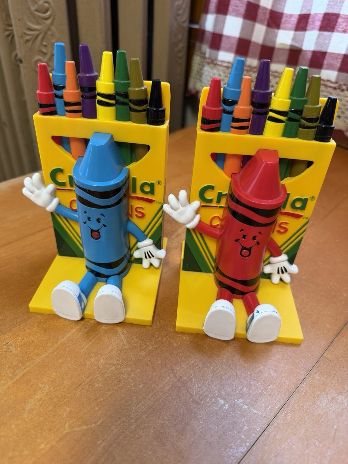 Rare VTG 1990s Nostalgia Crayola Crayon Plastic Bookends Binney & Smith 1999