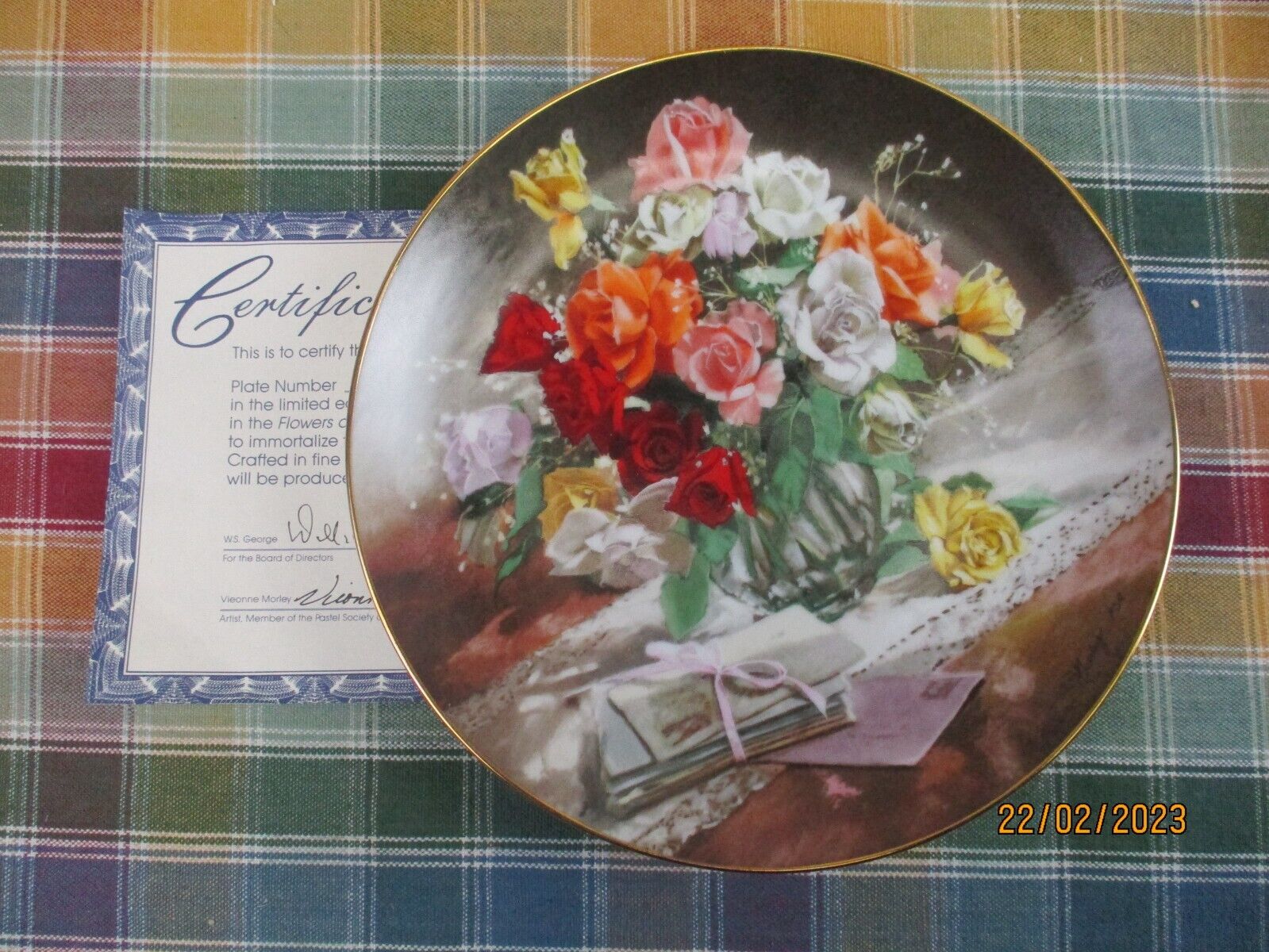 ONE -- Flowers of Your Garden Series Collector Plates - Vieonne Morley 1988/89