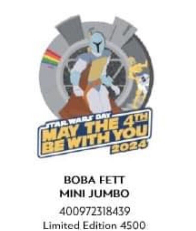 2024 Disney Parks Star Wars Boba Fett R2-D2 May the 4th Be With You Jumbo Pin LE