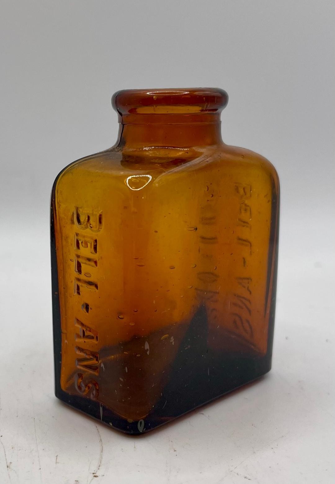 Bell-Ans For Indegestion Bell\'s Co Orangeburg NY Amber Square Medicine Bottle