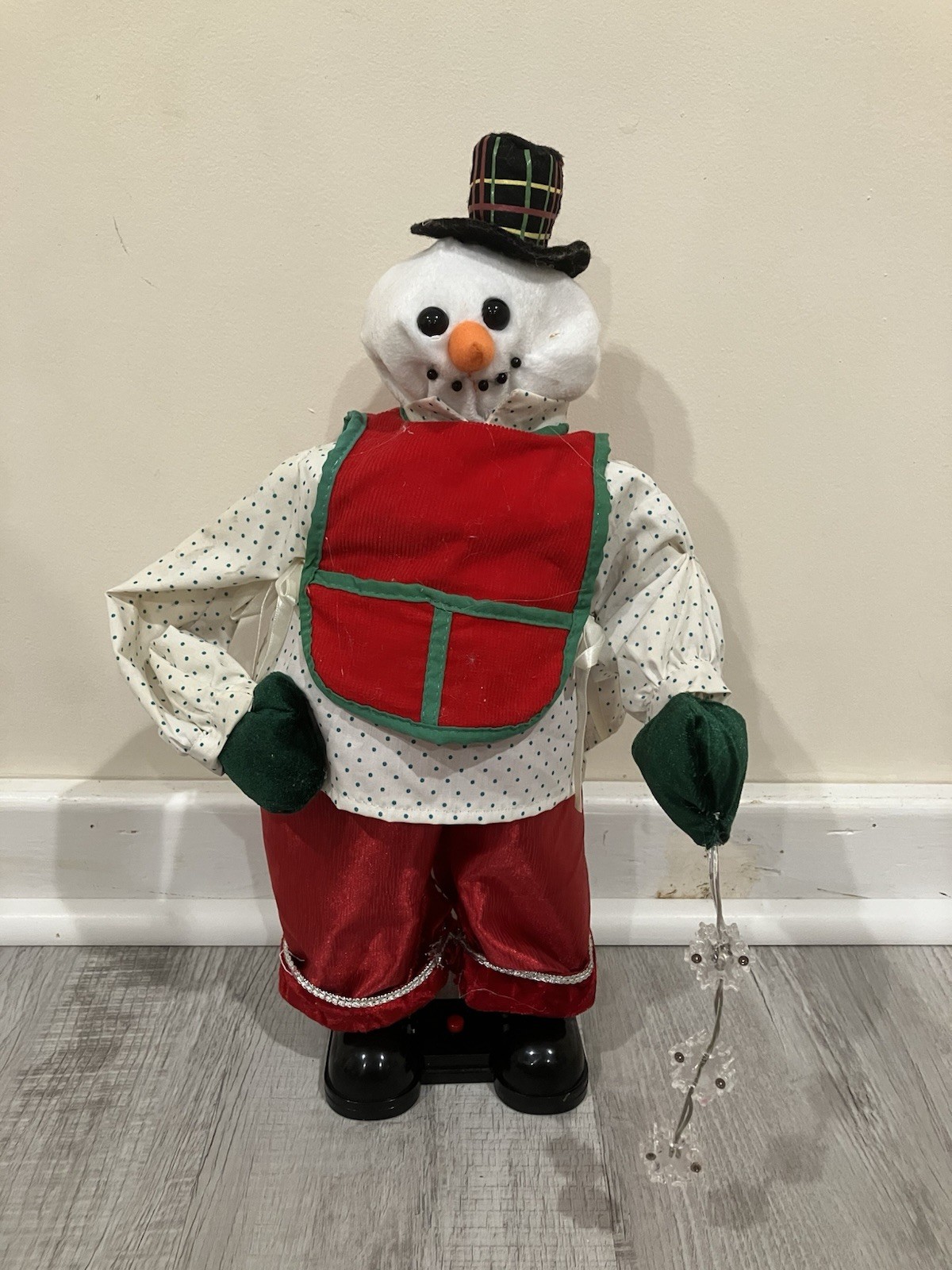 CUSTOM Gemmy Spinning Snowflake Snowman Baseless Have A Holly Jolly Christmas