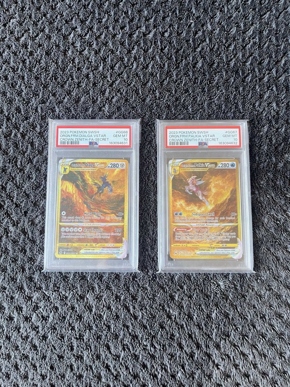 PSA 10 Origin Forme Palkia and Dialga VSTAR GG67 GG68 Crown Zenith Pokemon Seq.