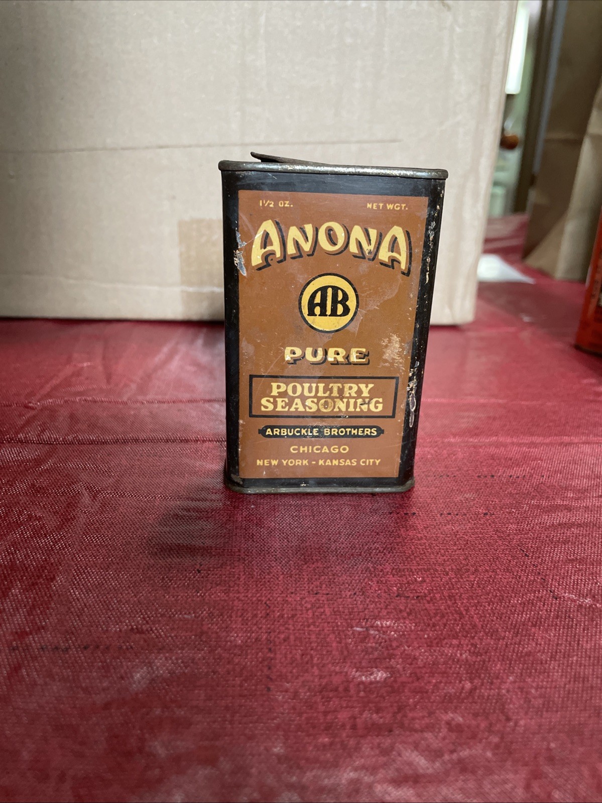 Vintage Spice Can ANONA PURE POULTRY SEASONING Arbuckle Brothers 