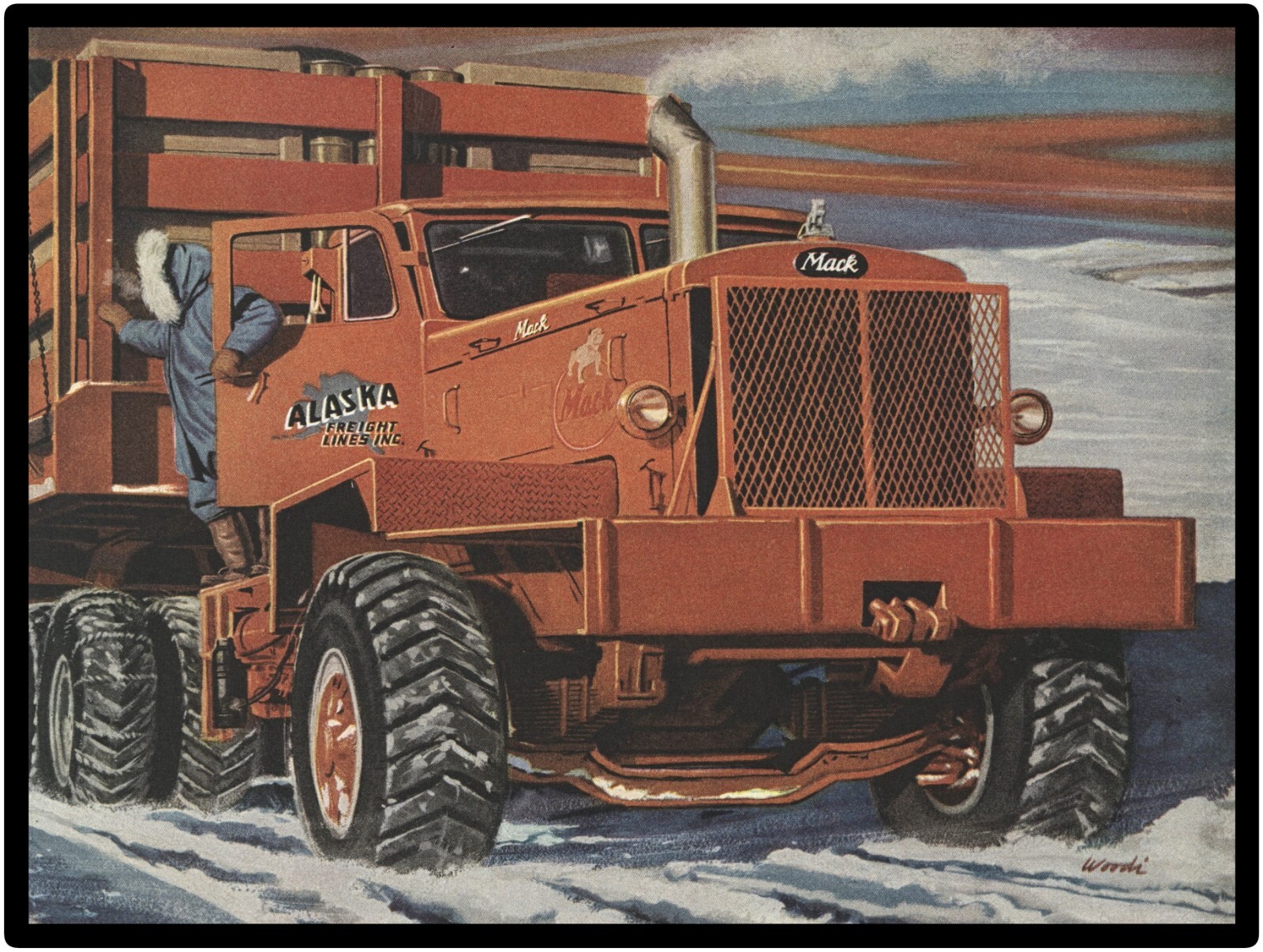1957 Mack Trucks Alaska Freight Lines NEW Metal Sign 24\
