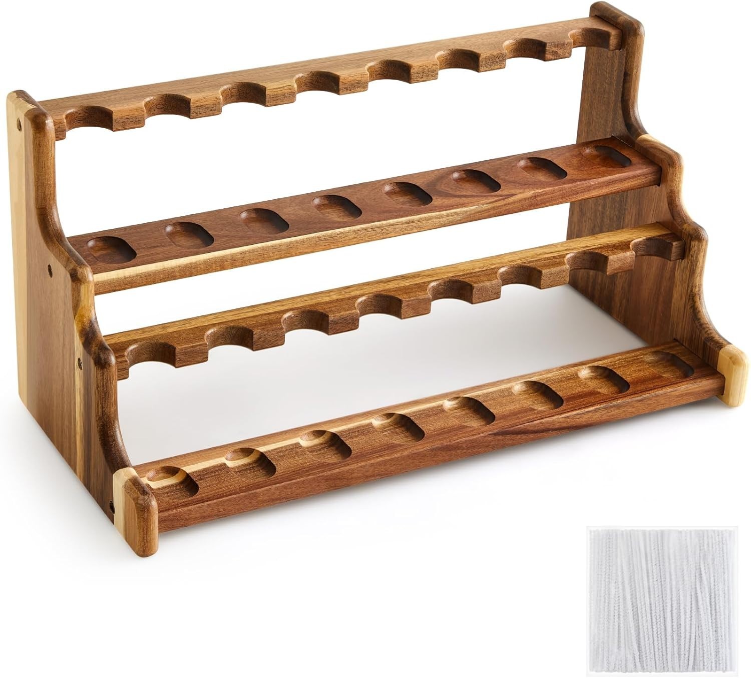 Acacia Pipe Stand Holder for 24 Smoking Pipes Acacia 3 Layer Smoking Pipe Stand Acacia Pipe Stand Holder for 24 Smoking Pipes Acacia 3 Layer Smoking Pipe Stand