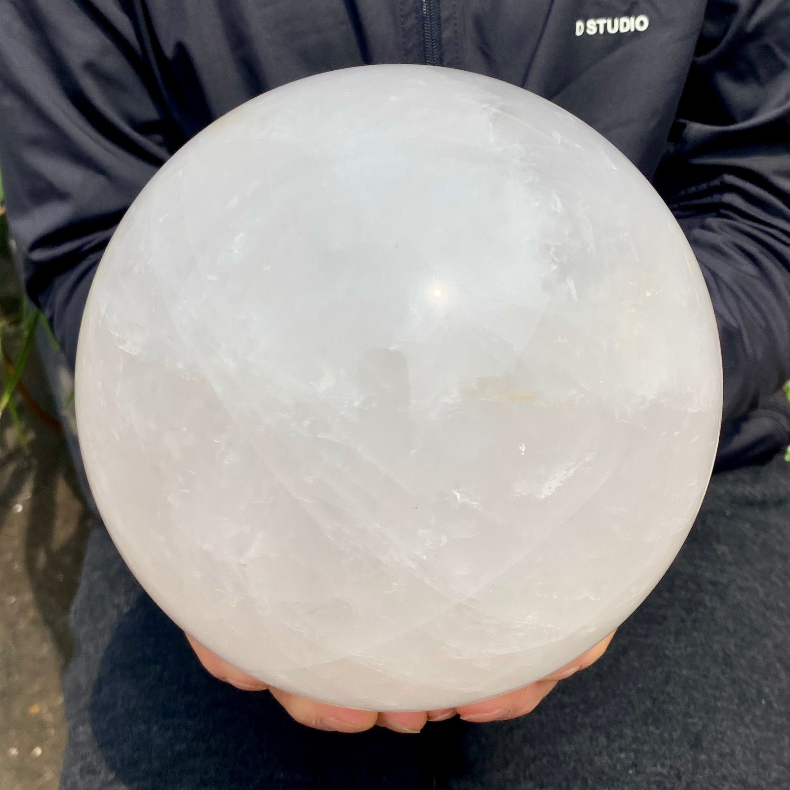12.21LB Large Natural White Crystal Quartz Crystal Sphere Ball Healing