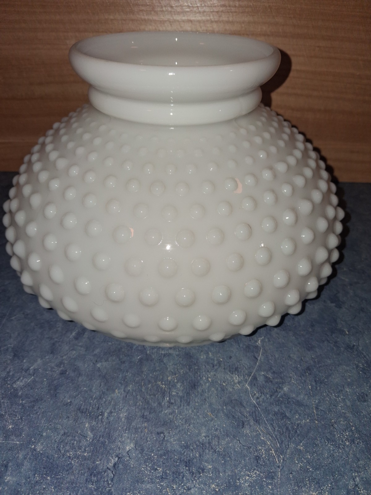 VTG White Milk Glass Hobnail Lamp Shade 7